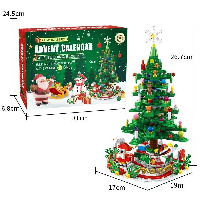 Christmas Tree Advent Calendar – 24-Day Building Blocks Set