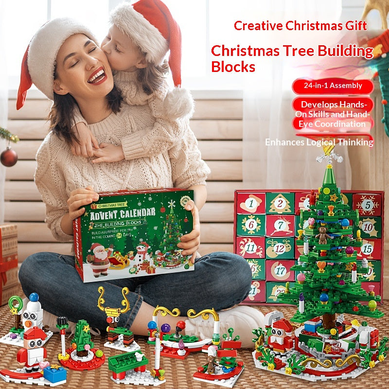 Christmas Tree Advent Calendar – 24-Day Building Blocks Set