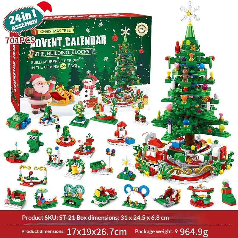 Christmas Tree Advent Calendar – 24-Day Building Blocks Set