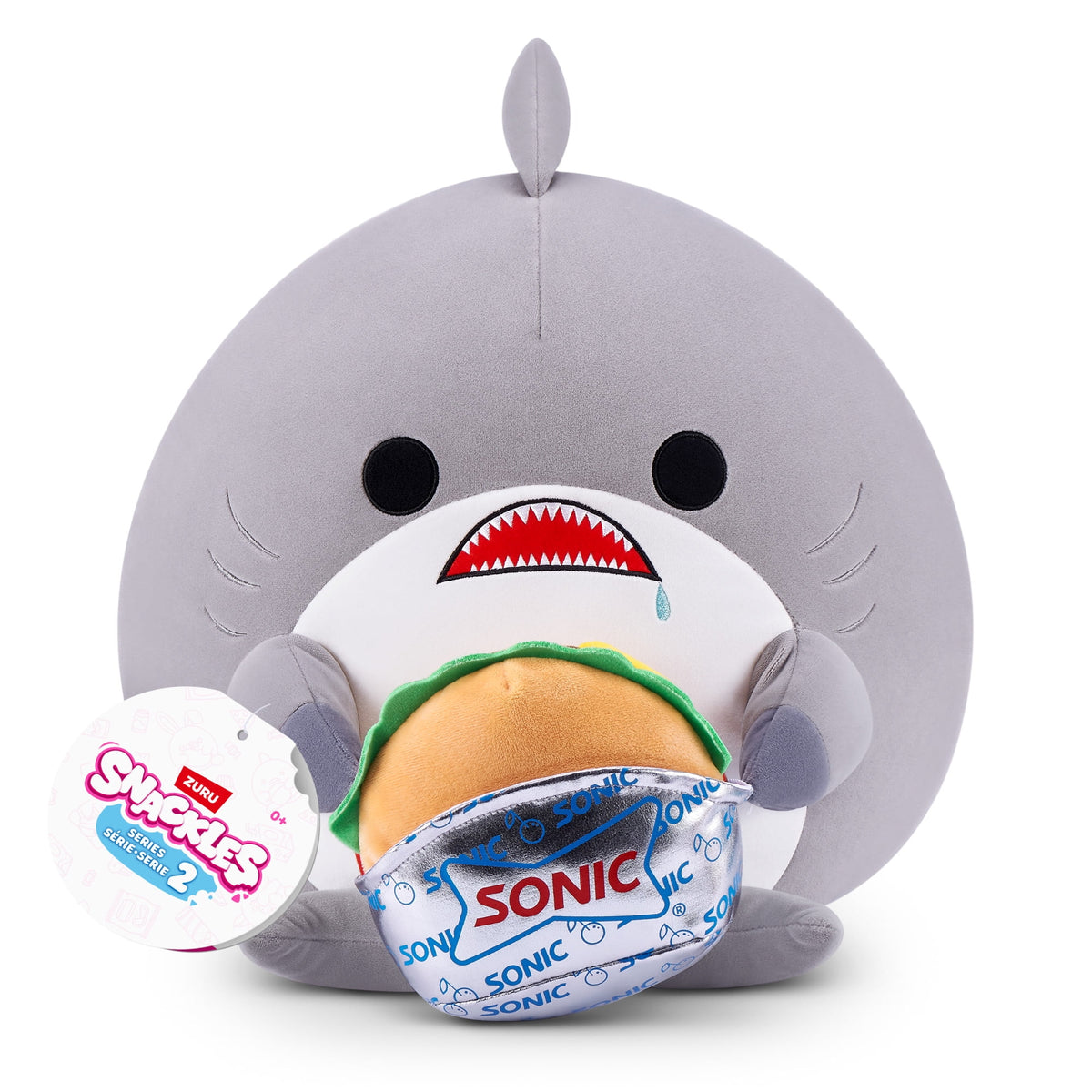 ZURU Snackles William the Shark with Sonic Burger - 8 Inch Plush - product image