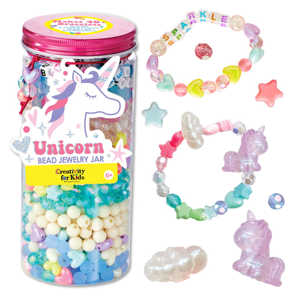 Creativity for Kids Unicorn Bead Jewelry Jar - Bracelet Making Kit