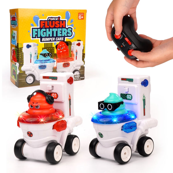 Force1 Flush Fighters RC Bumper Cars - 2-Pack, remote control toy on white background