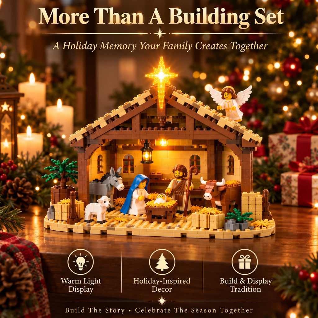 Nativity Scene Building Blocks Set – Starry Night Stable