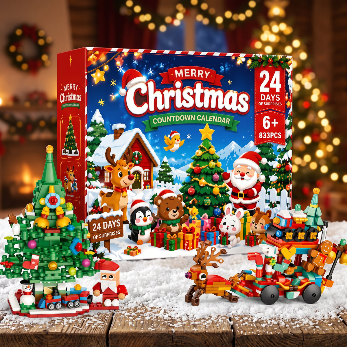 Deluxe Christmas Village Advent Calendar – 24-Day Building Blocks Set