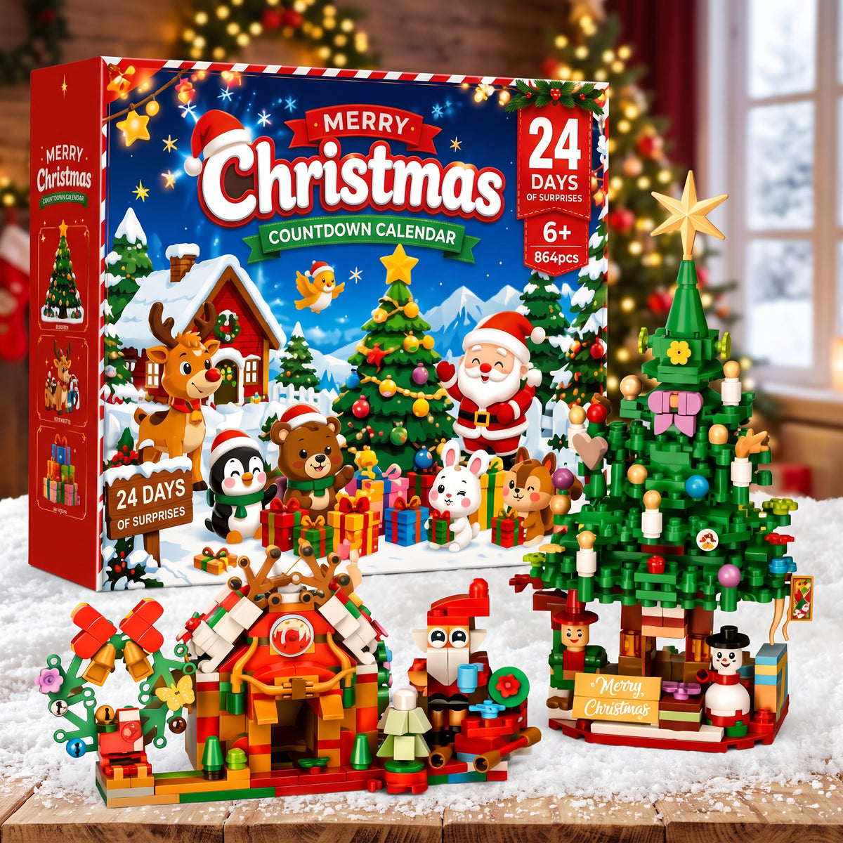 Christmas Village Advent Calendar – 24-Day Building Blocks Set