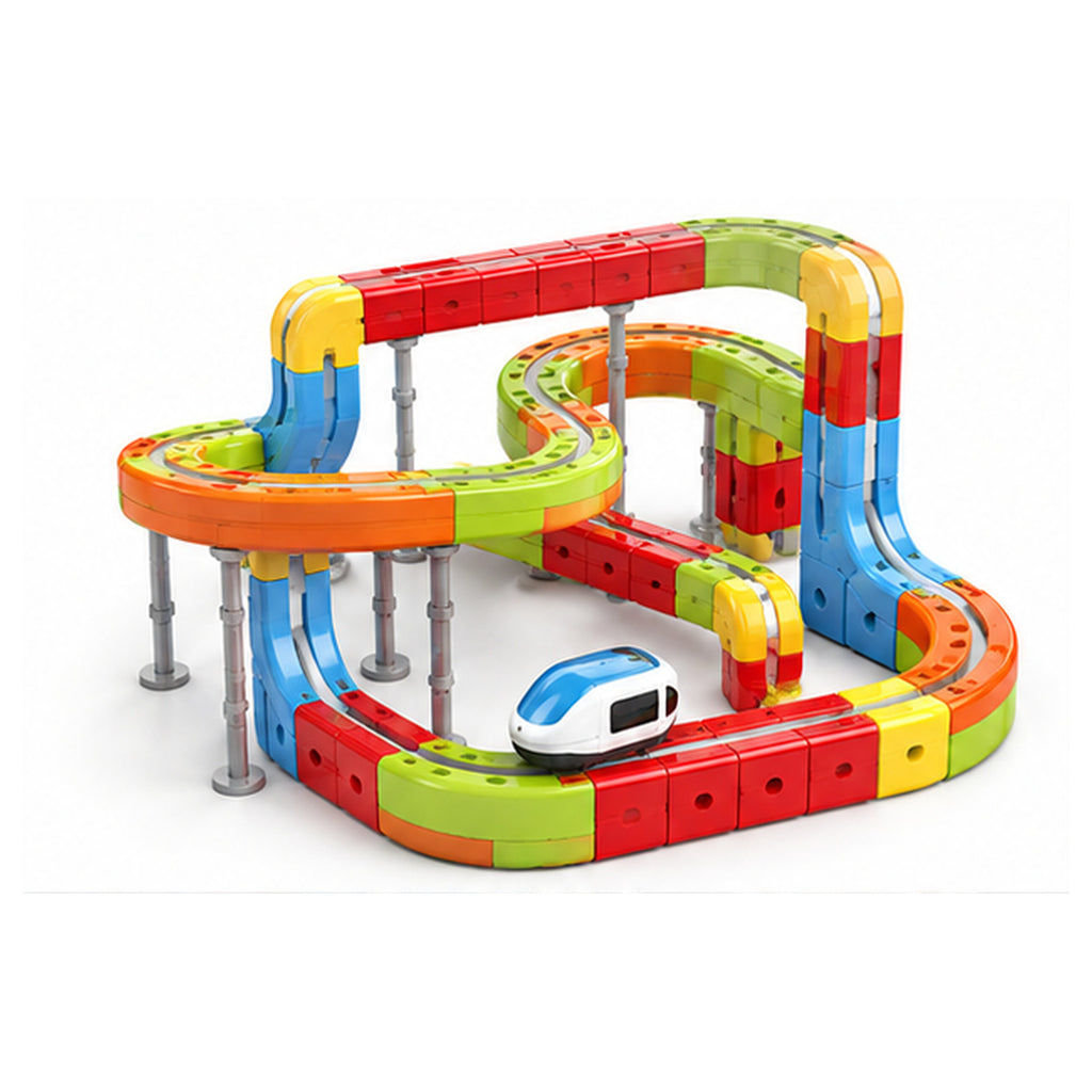 Magnetic Train Track Building Set - DIY Train & Tracks