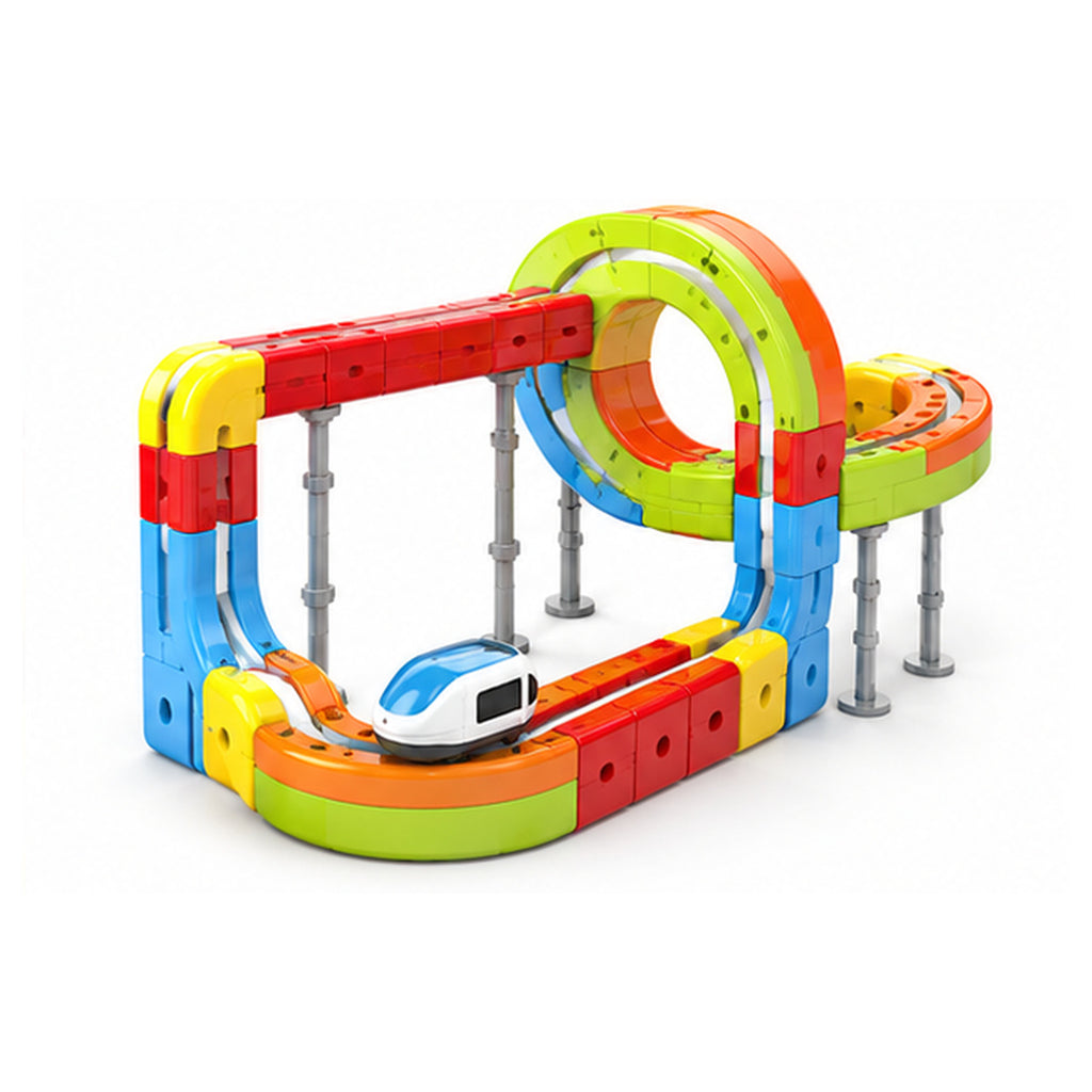 Magnetic Train Track Building Set - DIY Train & Tracks