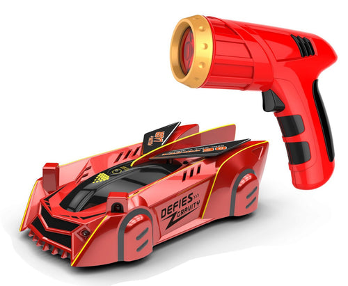 Red laser-guided wall-climbing RC car with light-beam controller