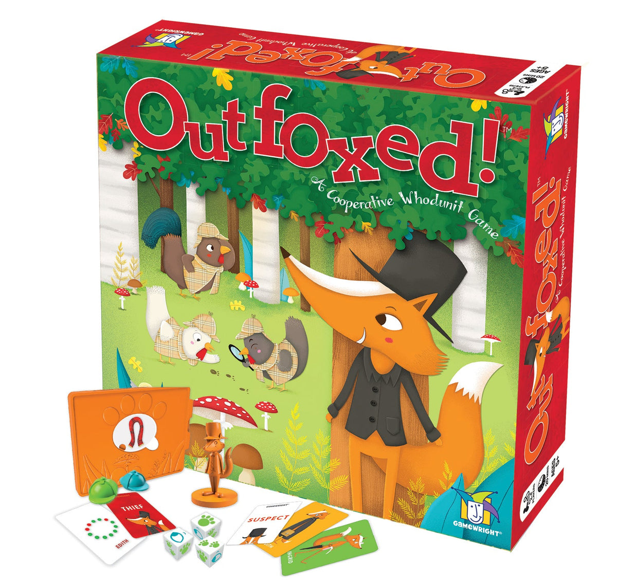 Gamewright Outfoxed! - Cooperative Mystery Board Game game product photograph on a light background