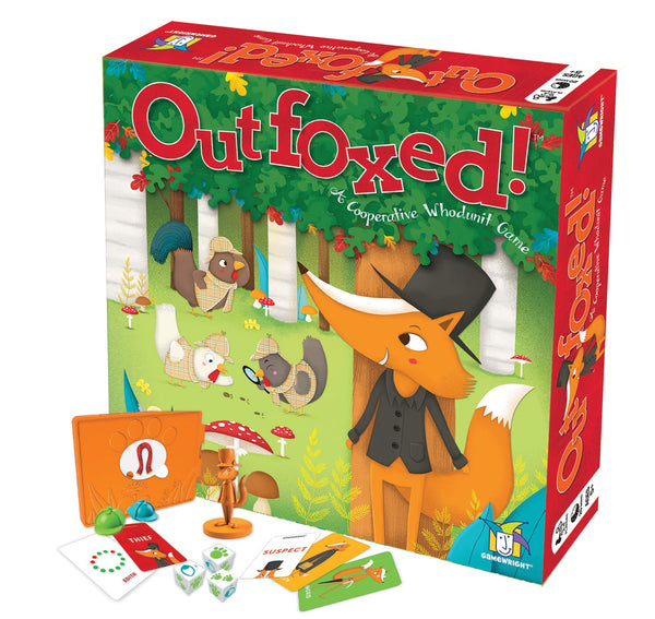 Gamewright Outfoxed! - Cooperative Mystery Board Game game product photograph on a light background